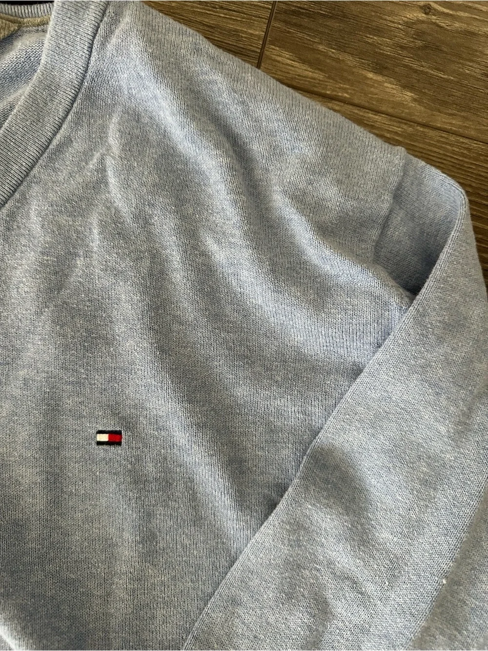 Tommy Hilfiger Sky Blue V-Neck Men's Sweater